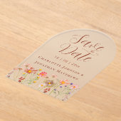 Elegant Boho Wildflower Meadow Wedding Acryl Uitnodigingen (Laagn)