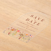 Elegant Boho Wildflower Meadow Wedding Acryl Uitnodigingen (Laagn)