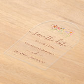 Elegant Boho Wildflower Meadow Wedding Acryl Uitnodigingen (Laagn)