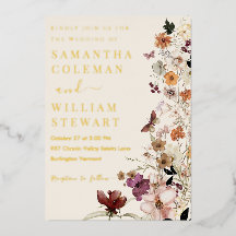 Elegant Boho Wildflower Modern Rustic Wedding