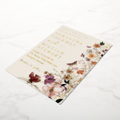Elegant Boho Wildflower Modern Rustic Wedding Folie Uitnodiging (Gedraaid)