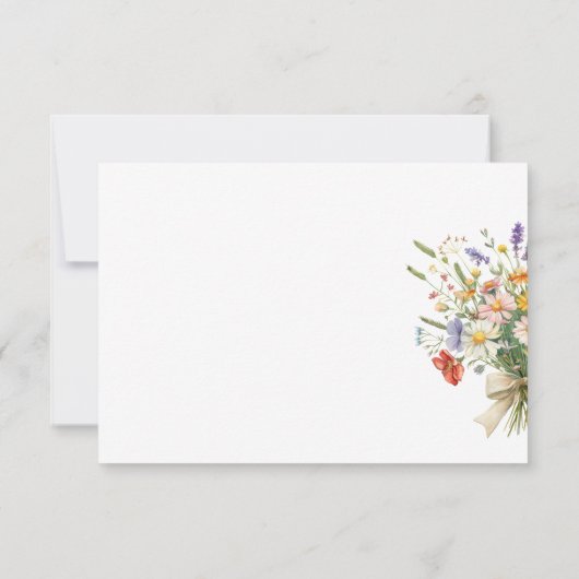 Elegant Boho Wildflower Note Kaart Notitiekaartje (Achterkant)