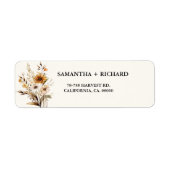 Elegant Boho Wildflower paar retour adres label (Voorkant)