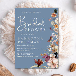Elegant Boho Wildflower Periwinkle Vrijgezellenfee Kaart