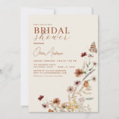 Elegant Boho Wildflower QR Code Vrijgezellenfeest Kaart (Voorkant)