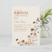 Elegant Boho Wildflower QR Code Vrijgezellenfeest Kaart (Staand voorkant)