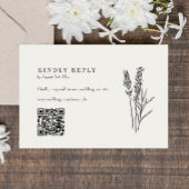 Elegant Boho Wildflower QR Code Weddenschap RSVP
