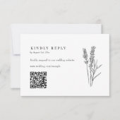 Elegant Boho Wildflower QR Code Weddenschap RSVP Kaartje (Voorkant)