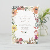 Elegant Boho Wildflower repesal Dinner Kaart (Staand voorkant)