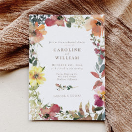 Elegant Boho Wildflower repesal Dinner Kaart