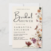 Elegant Boho Wildflower Rustisch Vrijgezellenfeest Kaart (Voorkant)