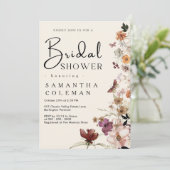 Elegant Boho Wildflower Rustisch Vrijgezellenfeest Kaart (Staand voorkant)