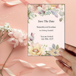 Elegant BOHO Wildflower Sla de Kaart Datum op