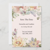 Elegant BOHO Wildflower Sla de Kaart Datum op (Voorkant)