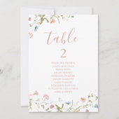 Elegant Boho Wildflower tabelnummerdiagram Kaart (Voorkant)