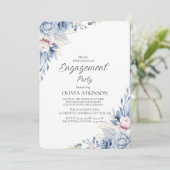 Elegant Boho Wildflower verlovingsfeest Kaart (Staand voorkant)