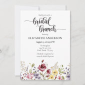 Elegant Boho Wildflower Vrijgezellenfeest Brunch Kaart (Voorkant)