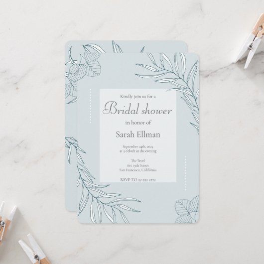 Elegant Boho Wildflower Vrijgezellenfeest Kaart (Voorkant / Achterkant in situ)