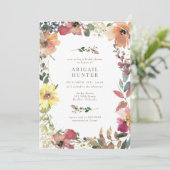 Elegant Boho Wildflower Vrijgezellenfeest Kaart (Staand voorkant)