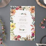 Elegant Boho Wildflower Vrijgezellenfeest Kaart<br><div class="desc">Elegant Boho Wildflower Bridal Shower - ideaal voor een vrijgezellenfeest in de zomer of herfst</div>