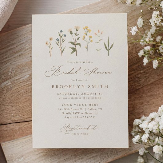 Elegant Boho Wildflower Vrijgezellenfeest Kaart