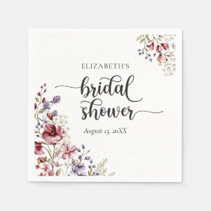 Elegant Boho Wildflower Vrijgezellenfeest Servet