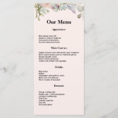 Elegant BOHO Wildflower Weddenmenu Menu (Voorkant)