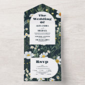 Elegant Boho Wildflower Wedding All In One Uitnodiging (Binnen)