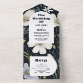 Elegant Boho Wildflower Wedding All In One Uitnodiging (Binnen)