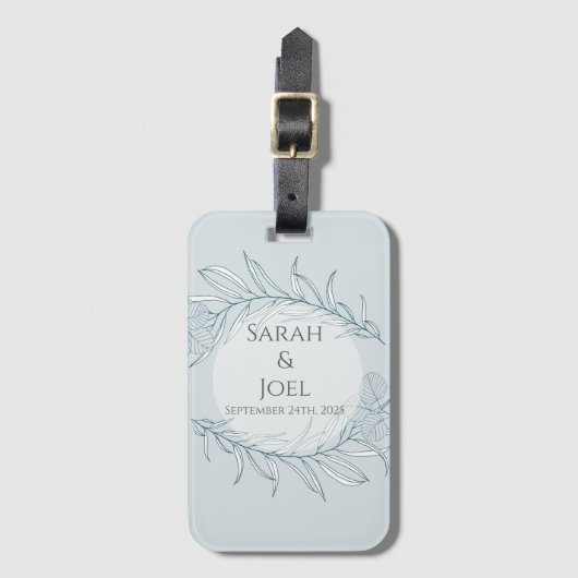 Elegant Boho Wildflower Wedding Bagagelabel (Voorkant (verticaal))