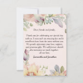 Elegant BOHO Wildflower Wedding Bedankkaart (Achterkant)