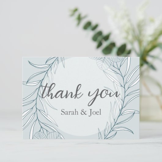 Elegant Boho Wildflower Wedding Bedankkaart (Staand voorkant)