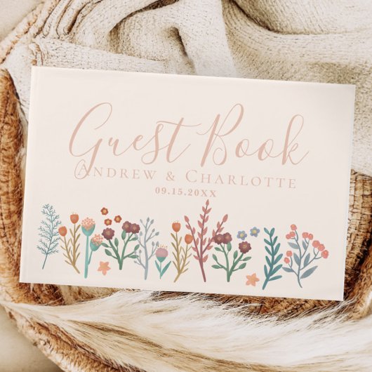 Elegant Boho Wildflower Wedding Gastenboek