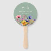 Elegant Boho Wildflower Wedding Handwaaier (Achterkant)