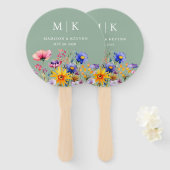 Elegant Boho Wildflower Wedding Handwaaier (Voorkant en achterkant)
