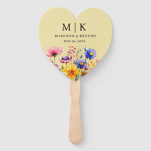 Elegant Boho Wildflower Wedding Handwaaier (Achterkant)