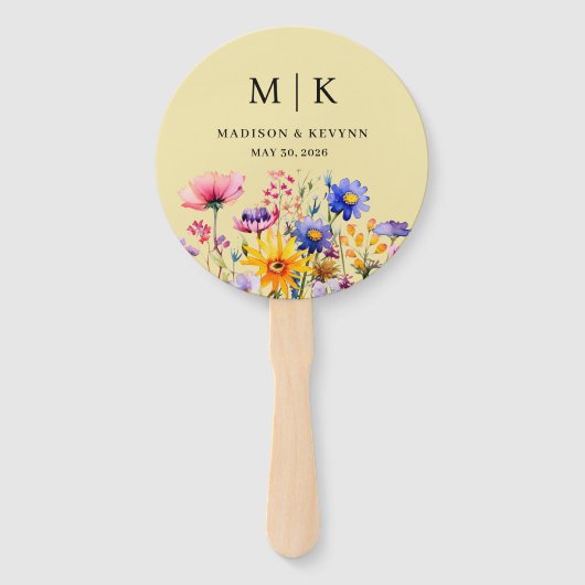 Elegant Boho Wildflower Wedding Handwaaier (Achterkant)