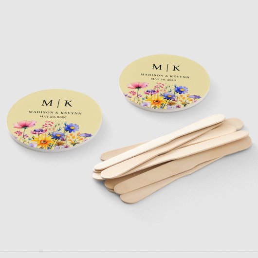 Elegant Boho Wildflower Wedding Handwaaier (Niet-gemonteerd)