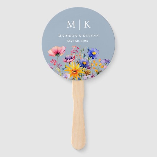 Elegant Boho Wildflower Wedding Handwaaier (Voorkant)