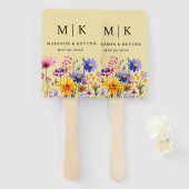 Elegant Boho Wildflower Wedding Handwaaier (Voorkant en achterkant)