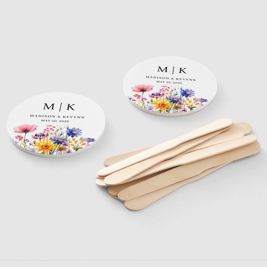 Elegant Boho Wildflower Wedding Handwaaier (Niet-gemonteerd)