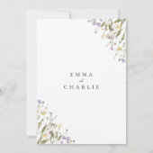 Elegant Boho Wildflower Wedding Invitation Kaart (Achterkant)