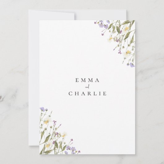 Elegant Boho Wildflower Wedding Invitation Kaart (Achterkant)