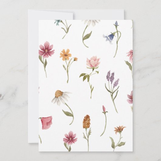 Elegant Boho Wildflower Wedding Invitting Kaart (Achterkant)