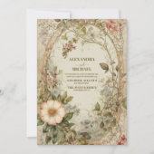 Elegant Boho Wildflower Wedding Kaart (Voorkant)