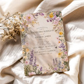 Elegant Boho Wildflower Wedding Kaart