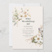 Elegant Boho Wildflower Wedding Kaart (Voorkant)