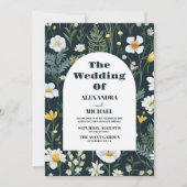Elegant Boho Wildflower Wedding Kaart (Voorkant)