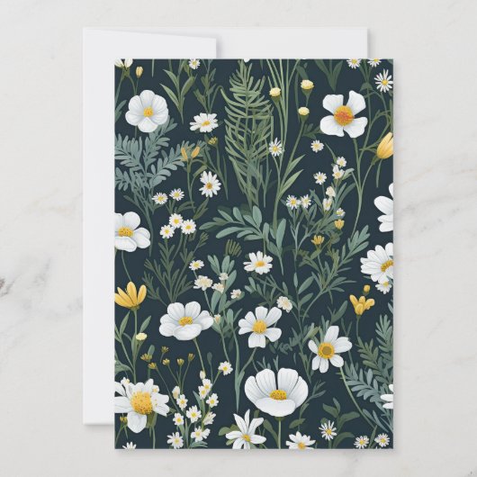 Elegant Boho Wildflower Wedding Kaart (Achterkant)