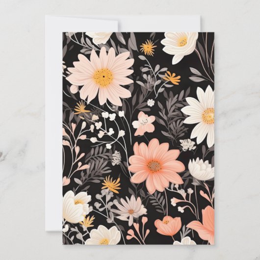 Elegant Boho Wildflower Wedding Kaart (Achterkant)